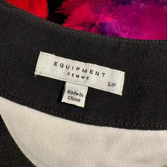 NWT Equipment Femme ‘Claudine’ Button-Up Dress in Ivory / Black Size Small - Picture 3 of 16